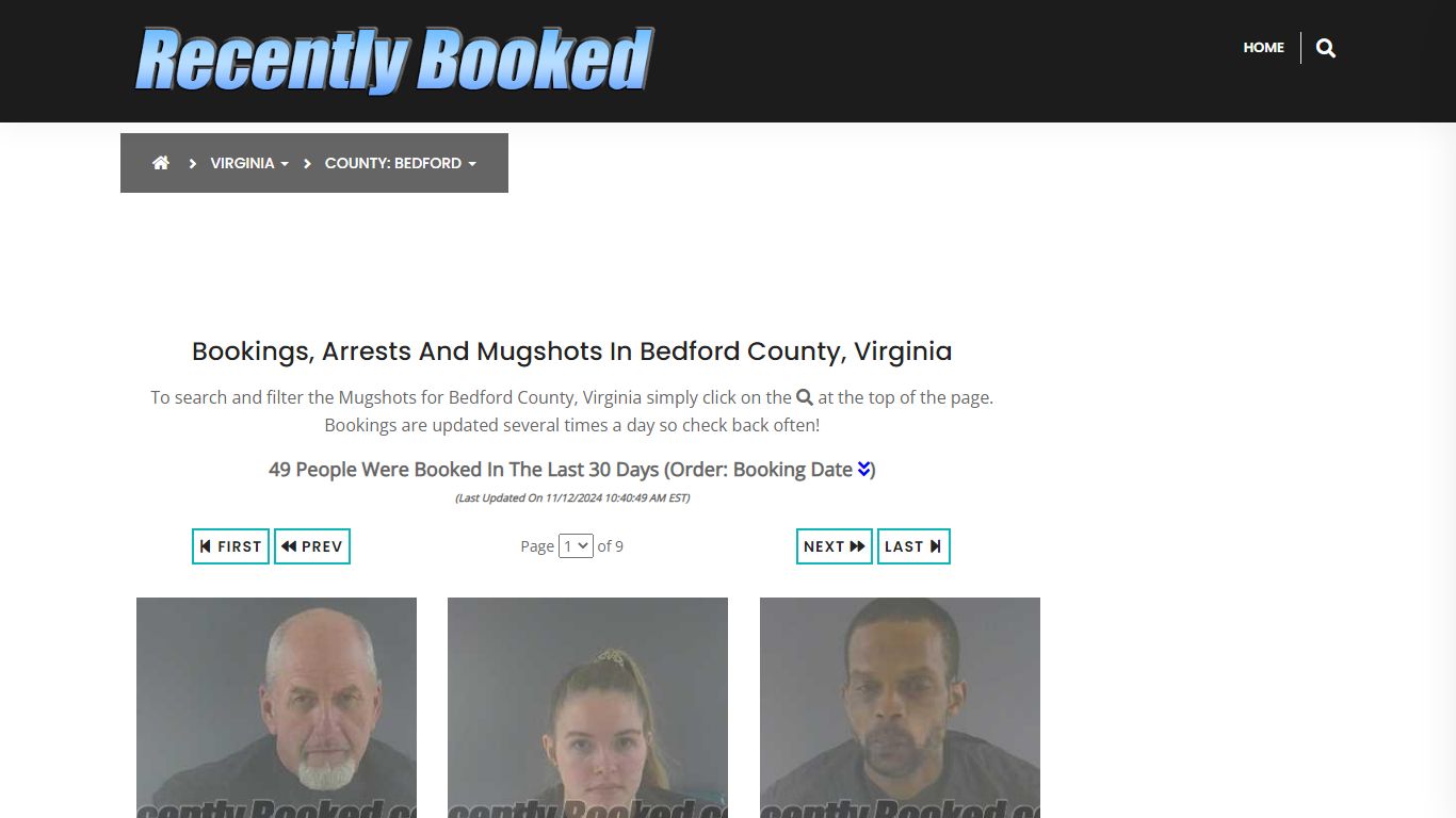 Recent bookings, Arrests, Mugshots in Bedford County, Virginia